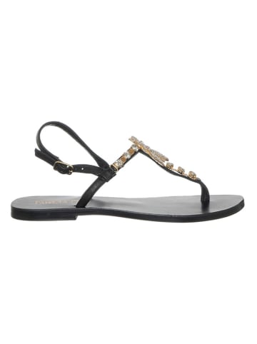 Patrizia Pepe Leder-Zehensandalen in Schwarz