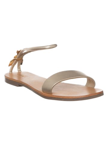 Patrizia Pepe Leren sandalen zilverkleurig