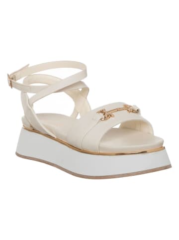 Patrizia Pepe Leder-Sandaletten in Creme