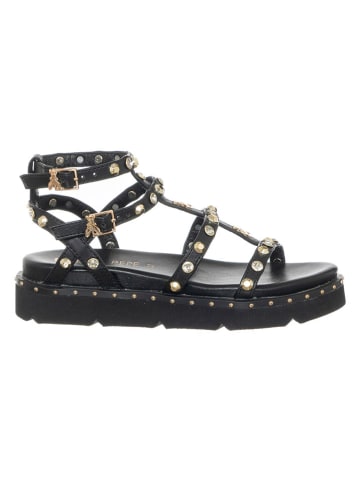 Patrizia Pepe Leder-Sandalen in Schwarz