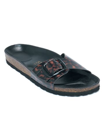 Mandel Slippers bruin/zwart
