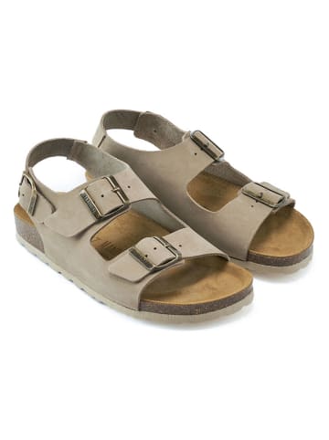 Mandel Leder-Sandalen in Beige/ Braun