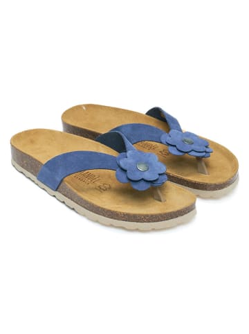 Mandel Leder-Zehentrenner in Blau