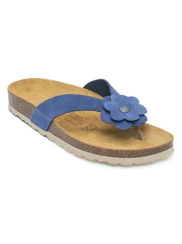 Mandel Leder-Zehentrenner in Blau
