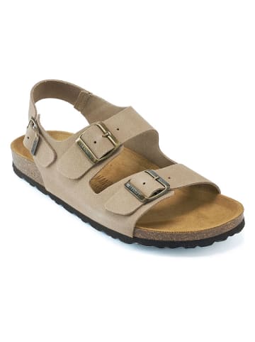 Mandel Leren sandalen taupe