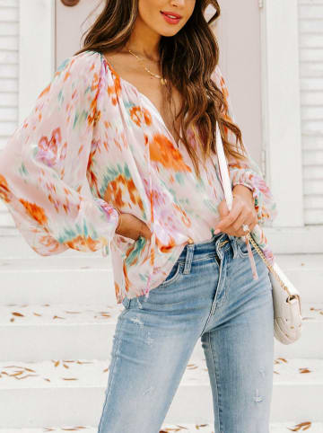 LA Angels Bluse in Creme/ Orange