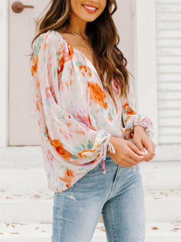LA Angels Bluse in Creme/ Orange