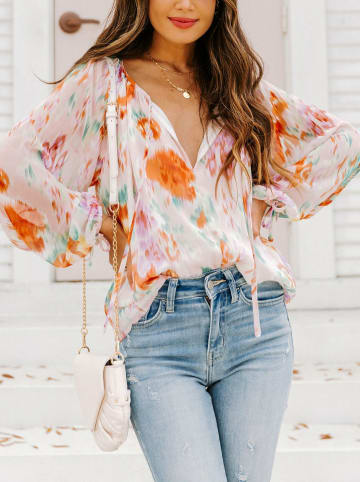 LA Angels Bluse in Creme/ Orange
