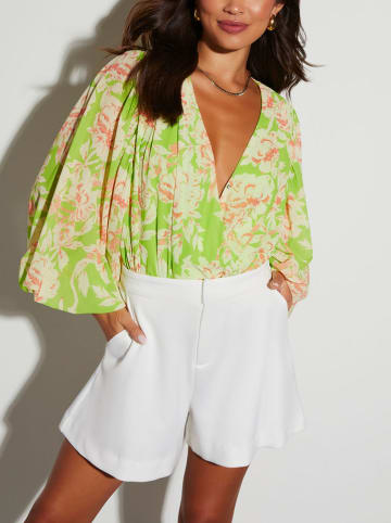 Milan Kiss Bluse in Grün/ Creme