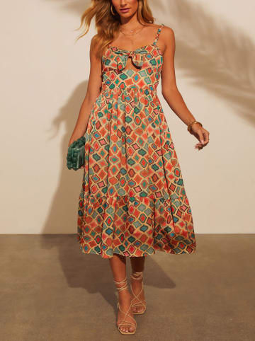Milan Kiss Kleid in Beige/ Grün/ Orange