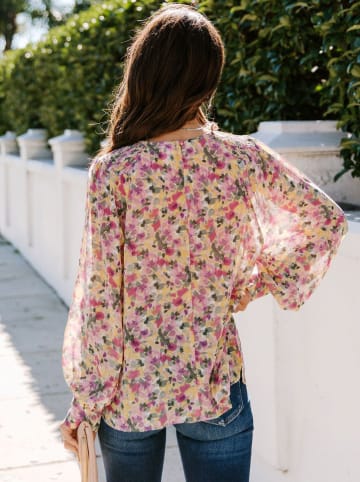 Milan Kiss Bluse in Pink/ Khaki/ Gelb