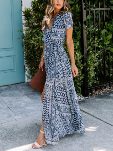 Milan Kiss Kleid in Dunkelblau/ Weiß