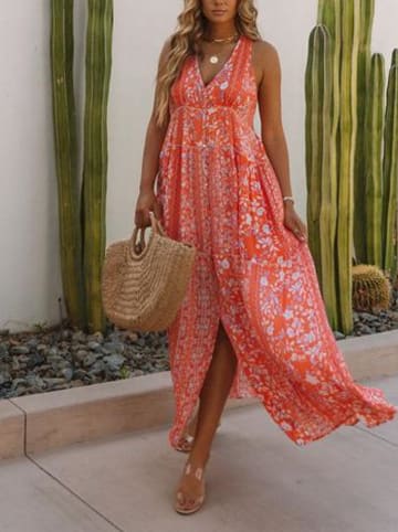 Milan Kiss Jurk oranje/lila