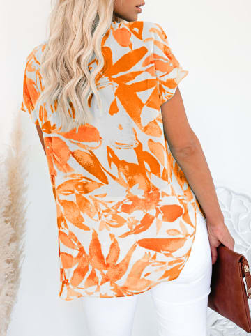Milan Kiss Blouse oranje/wit
