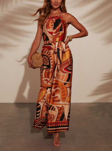 Milan Kiss Jumpsuit in Camel/ Rot