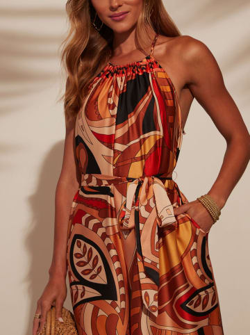 Milan Kiss Jumpsuit in Camel/ Rot