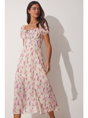Happiness Istanbul Kleid in Creme/ Rosa