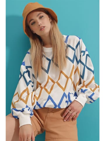 Trend Alacati Sweatshirt wit/oranje/blauw