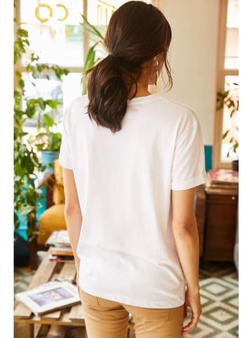 Olalook Shirt in Weiß/ Orange