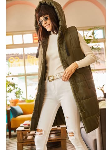 Olalook Steppweste in Khaki
