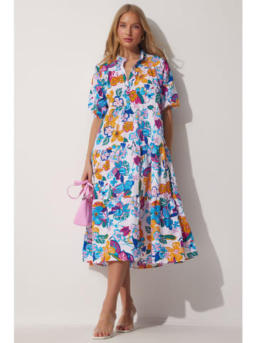 Happiness Istanbul Kleid in Rosa/ Blau/ Orange