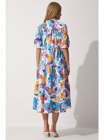 Happiness Istanbul Kleid in Rosa/ Blau/ Orange