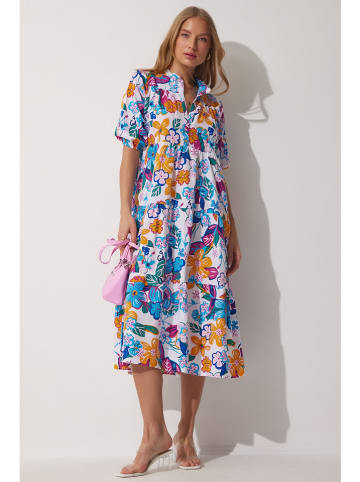 Happiness Istanbul Kleid in Rosa/ Blau/ Orange