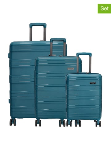 Beagles 3tlg. Hardcase-Trolleyset in Blau