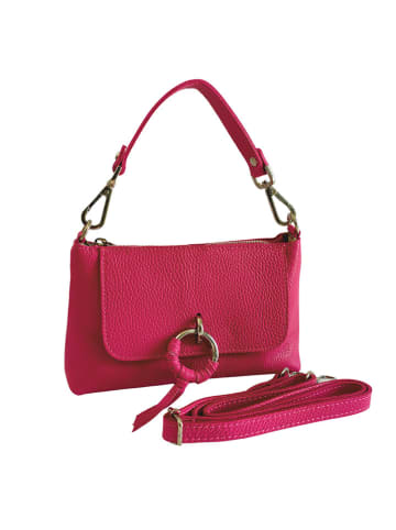 Florence Bags Leder-Schultertasche "Embros" in Pink - (B)23 x (H)15 x (T)6 cm