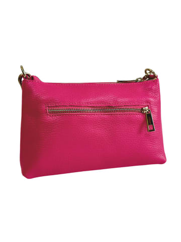 Florence Bags Leder-Schultertasche "Embros" in Pink - (B)23 x (H)15 x (T)6 cm