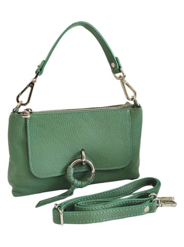 Florence Bags Leder-Schultertasche "Embros" in Grün - (B)23 x (H)15 x (T)6 cm