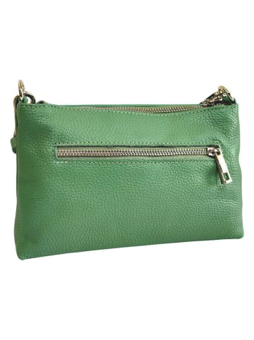 Florence Bags Leder-Schultertasche "Embros" in Grün - (B)23 x (H)15 x (T)6 cm