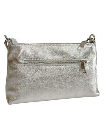 Florence Bags Leder-Schultertasche "Embros" in Silber - (B)23 x (H)15 x (T)6 cm