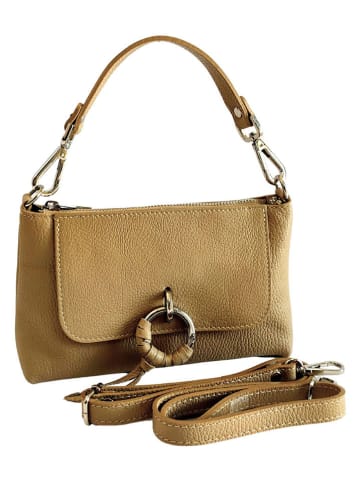 Florence Bags Skórzana torebka "Embros" w kolorze beżowym - 23 x 15 x 6 cm
