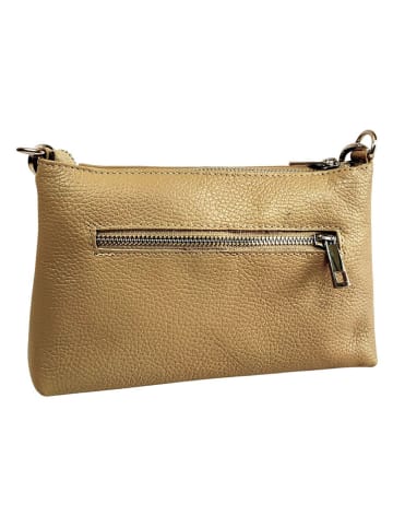 Florence Bags Leren schoudertas "Embros" beige - (B)23 x (H)15 x (D)6 cm