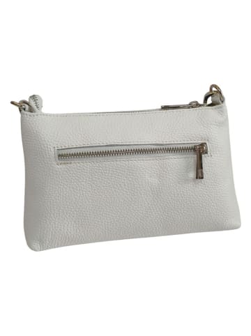Florence Bags Leder-Schultertasche "Embros" in Weiß - (B)23 x (H)15 x (T)6 cm