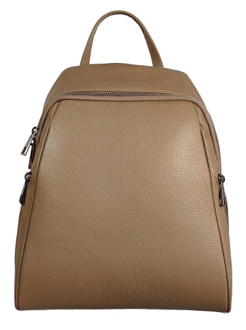 Florence Bags Skórzany plecak "Lacona" w kolorze beżowym - 34 x 28 x 16 cm