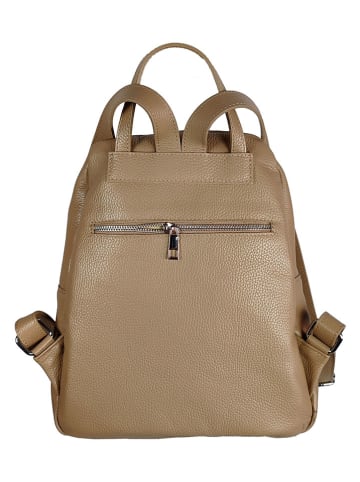 Florence Bags Skórzany plecak "Lacona" w kolorze beżowym - 34 x 28 x 16 cm