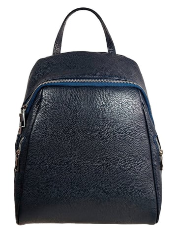 Florence Bags Skórzany plecak "Lacona" w kolorze granatowym - 34 x 28 x 16 cm
