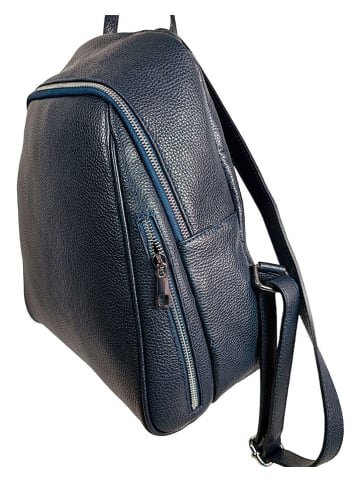 Florence Bags Skórzany plecak "Lacona" w kolorze granatowym - 34 x 28 x 16 cm