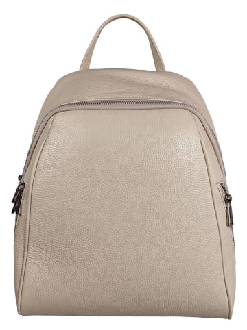 Florence Bags Leder-Rucksack "Lacona" in Beige - (B)34 x (H)28 x (T)16 cm