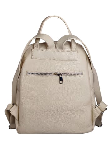 Florence Bags Skórzany plecak "Lacona" w kolorze beżowym - 34 x 28 x 16 cm