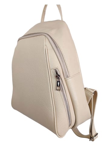 Florence Bags Skórzany plecak "Lacona" w kolorze beżowym - 34 x 28 x 16 cm