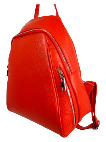 Florence Bags Skórzany plecak "Lacona" w kolorze czerwonym - 34 x 28 x 16 cm