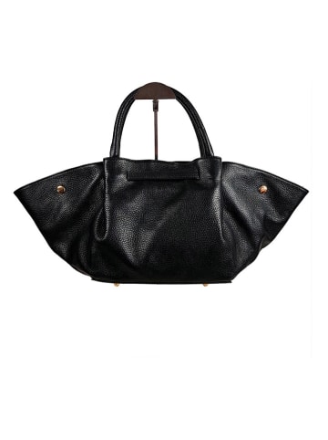 Florence Bags Skórzana torebka "Enfola" w kolorze czarnym - 50 x 22 x 17 cm