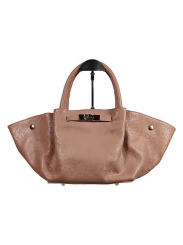 Florence Bags Skórzana torebka "Enfola" w kolorze jasnobrązowym - 50 x 22 x 17 cm