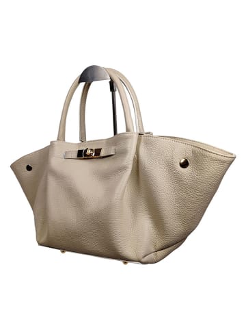 Florence Bags Skórzana torebka "Enfola" w kolorze beżowym - 50 x 22 x 17 cm