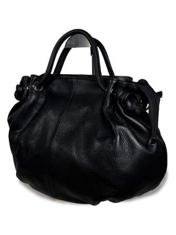 Florence Bags Leder-Henkeltasche "Chiessi" in Schwarz - (B)40 x (H)30 x (T)15 cm