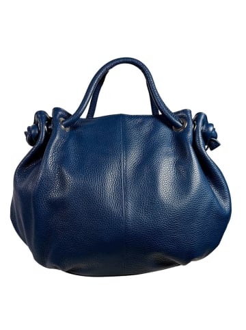 Florence Bags Skórzana torebka "Chiessi" w kolorze granatowym - 40 x 30 x 15 cm