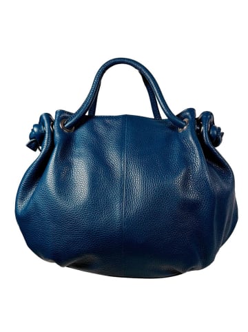 Florence Bags Leder-Henkeltasche "Chiessi" in Dunkelblau - (B)40 x (H)30 x (T)15 cm